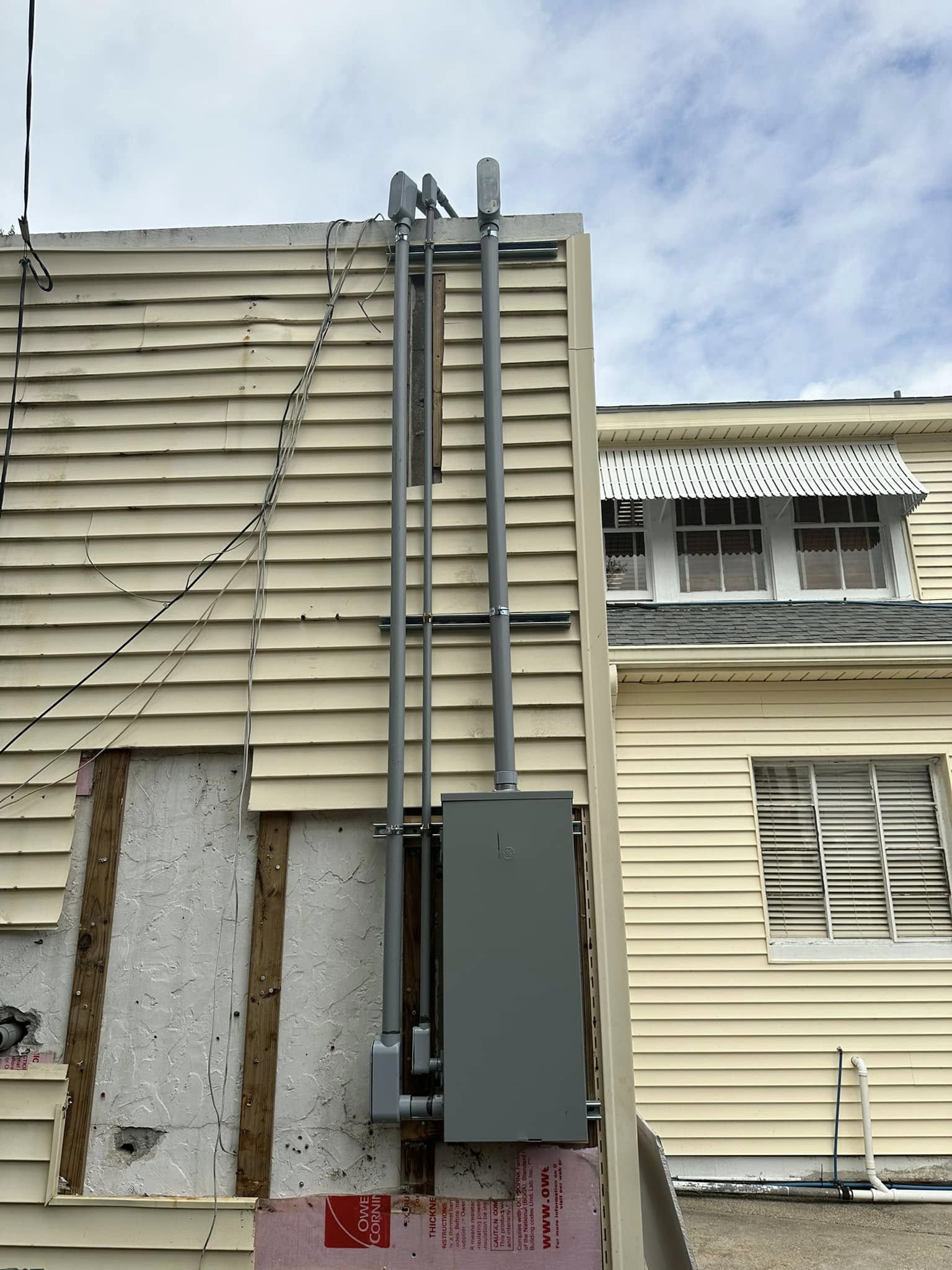 Conduit run to the meter