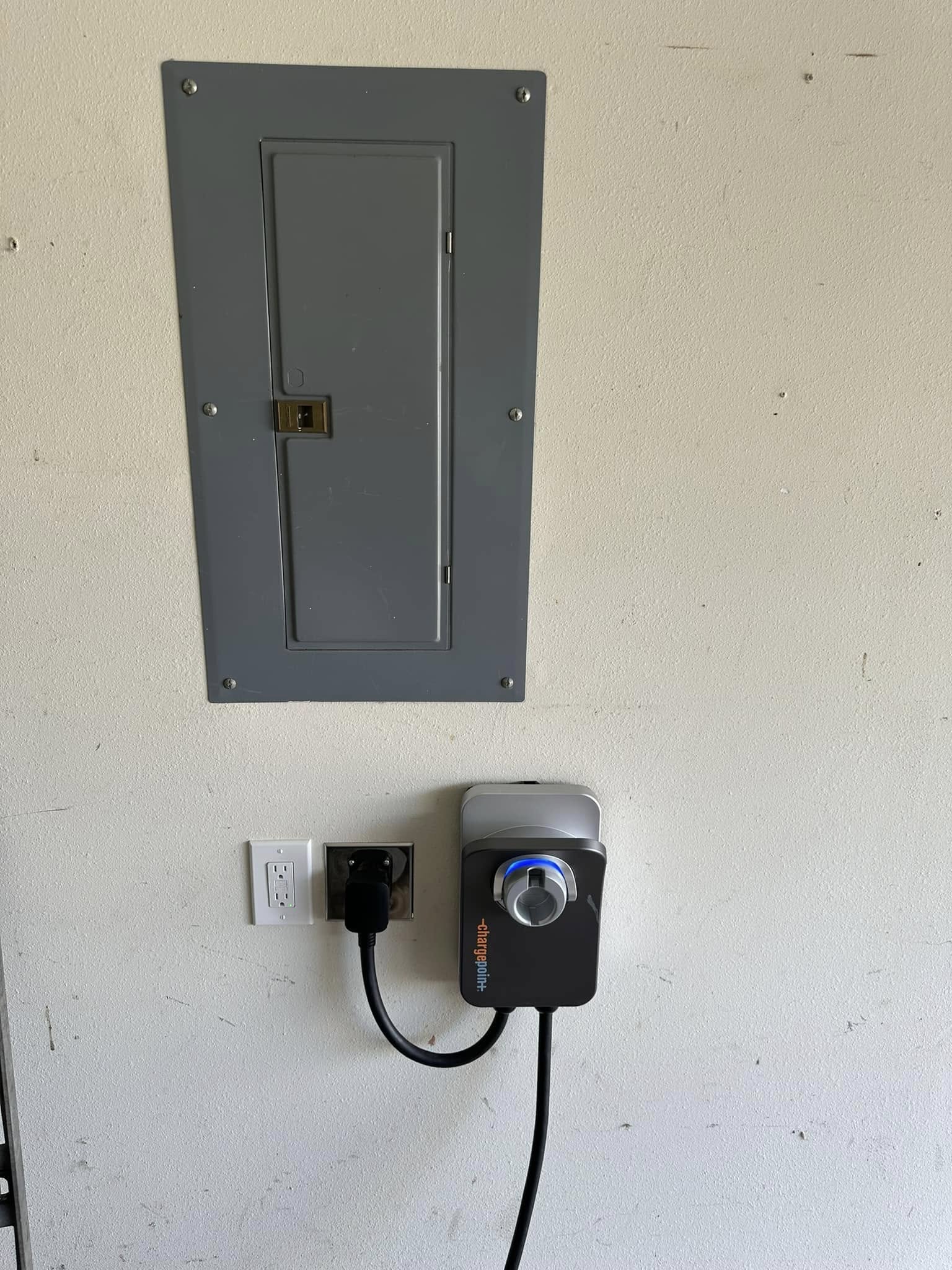 EV charger installed and charging