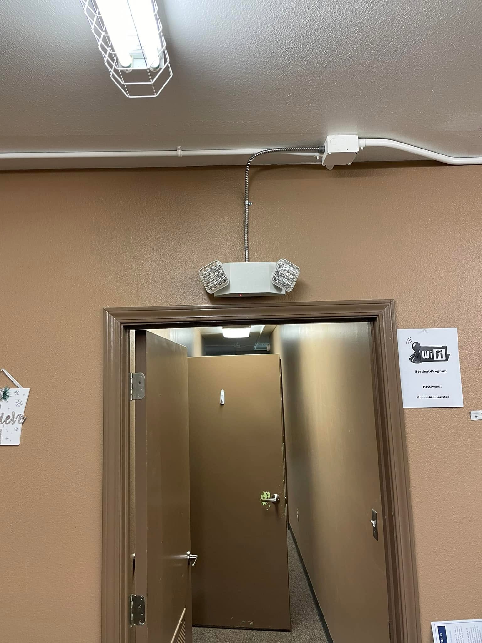 Emergency exit light install