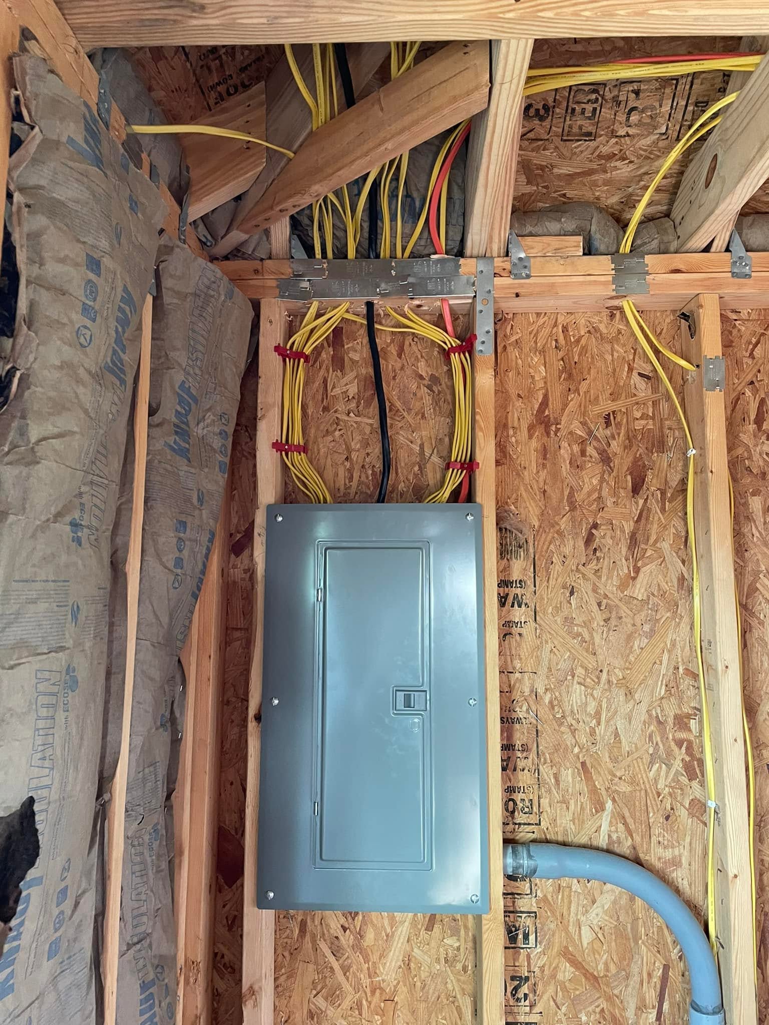 Panel rough-in with wiring — new construction