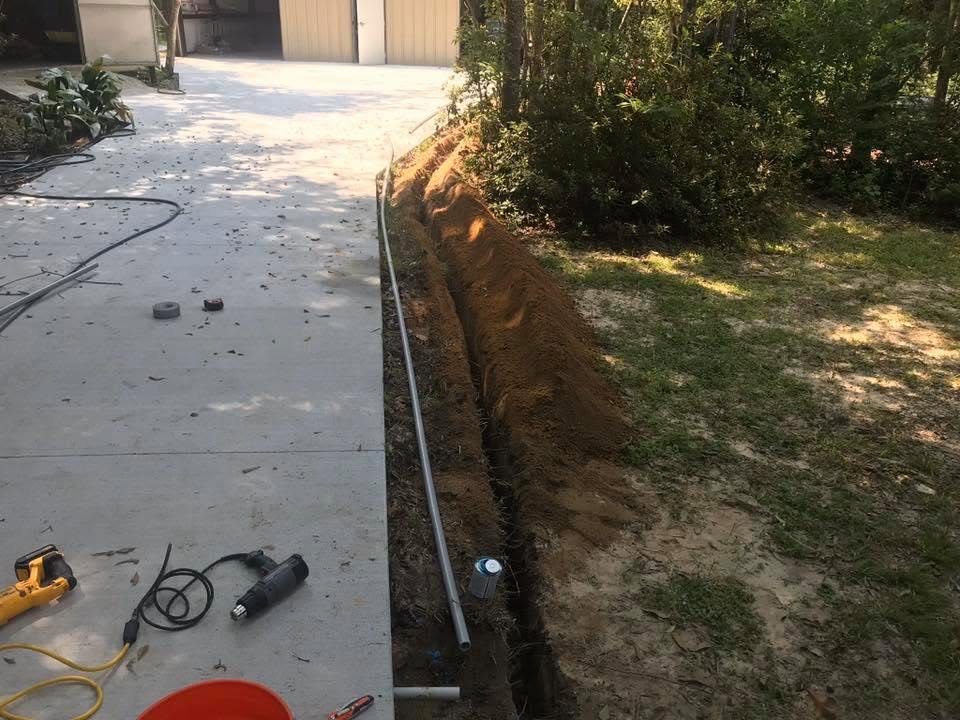 Trench dug for conduit run